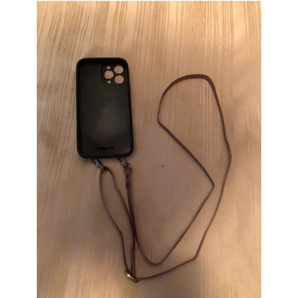 Crossbody Strap Lanyard / Card Holder Leather Case for iPhone 13 - Picture 3 of 9